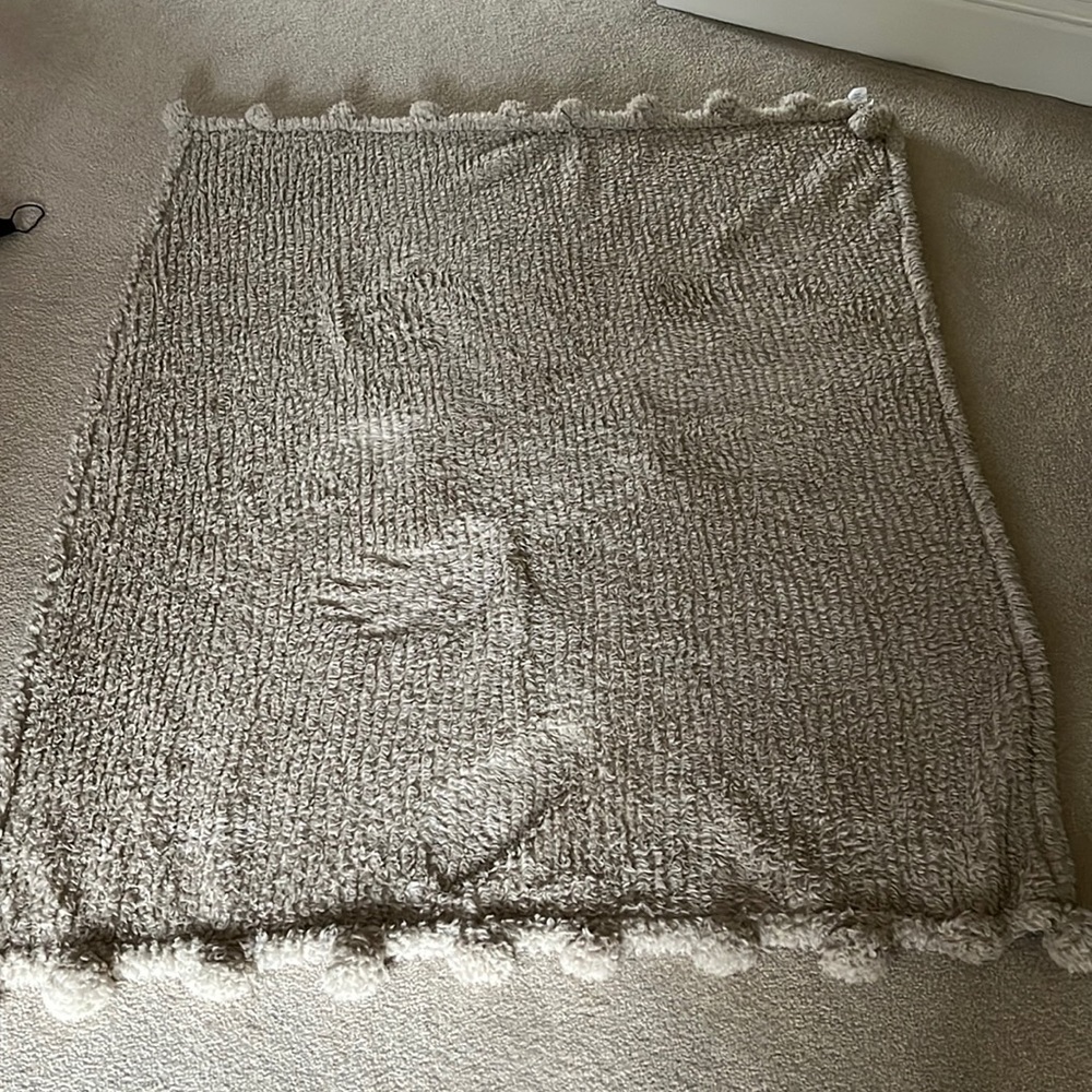Pottery Barn Sherpa Throw Blanket (Light Khaki) - Picture 2 of 4